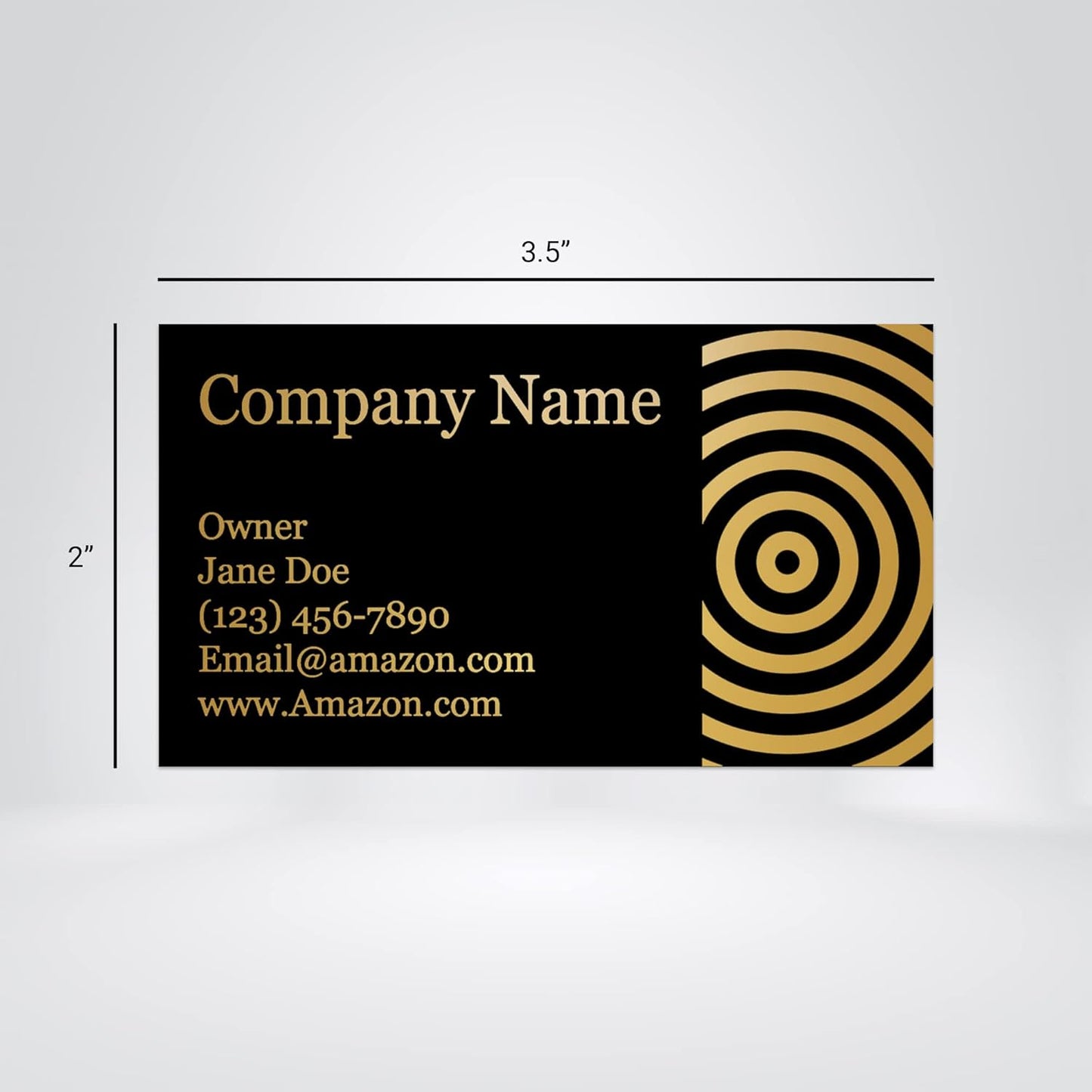 Personalized Gold Foil Black Business Cards 100 Pack - 3.5" x 2" Cards - 14 PT Thick Sturdy Cards - Unique Shiny Gold Foil - Made in the U.S.A. (Gold Swirl)