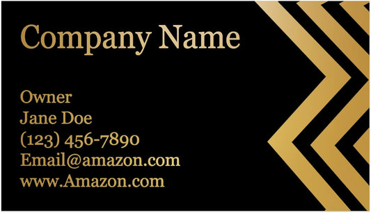 Personalized Gold Foil Black Business Cards 100 Pack - 3.5" x 2" Cards - 14 PT Thick Sturdy Cards - Unique Shiny Gold Foil - Made in the U.S.A. (Gold Zig Zag)