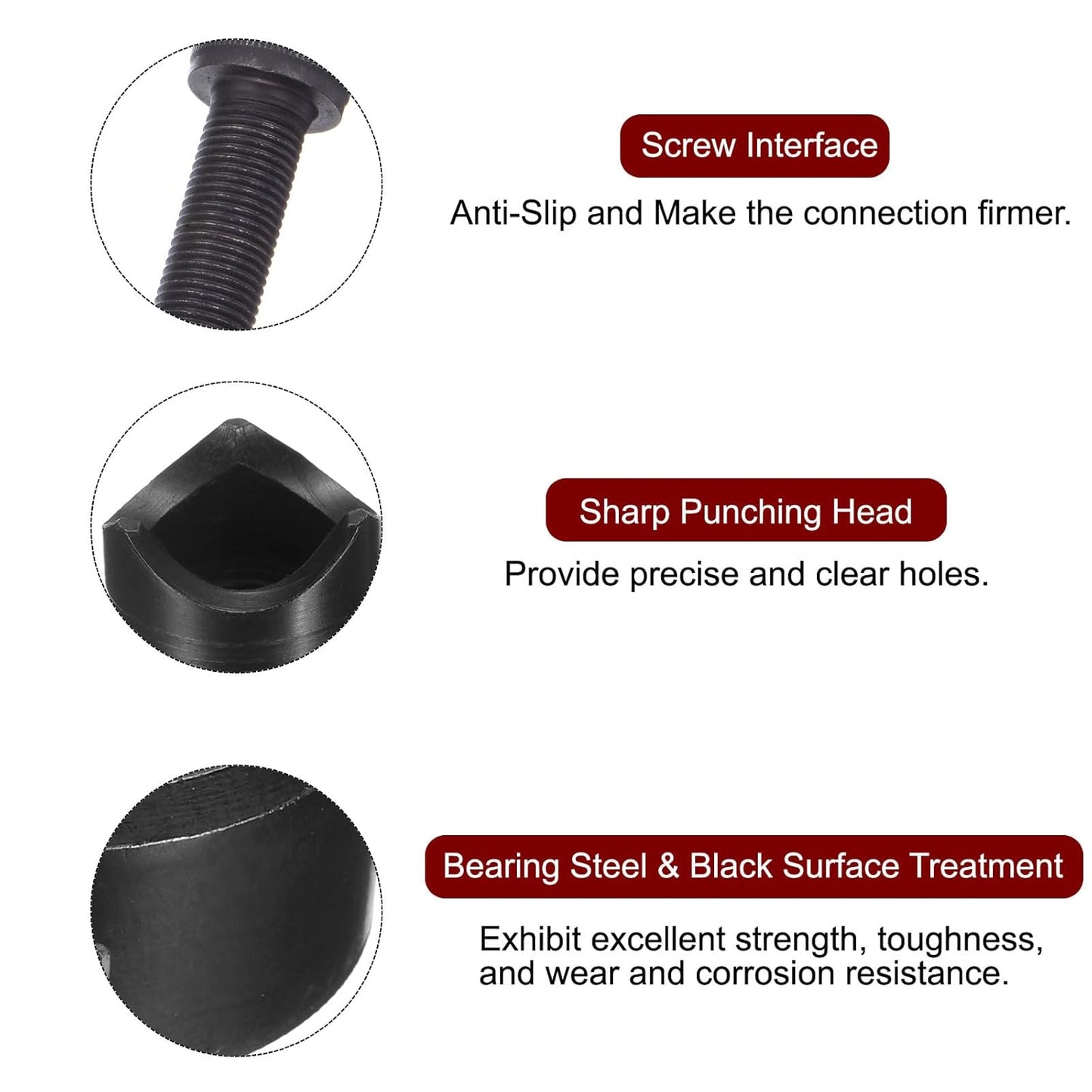 HARFINGTON Sheet Metal Punch Hole Punch 18mm Bearing Steel Precise Cutting Manual Knockout Punch Kit for Metal Steel Plate Sink Stainless Steel, Black