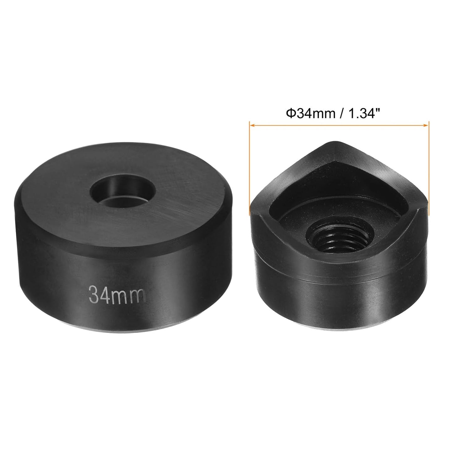 HARFINGTON Sheet Metal Punch Hole Punch 34mm Bearing Steel Precise Cutting Manual Knockout Kit with External Hex Shank for Metal Steel Plate Sink Stainless Steel, Black