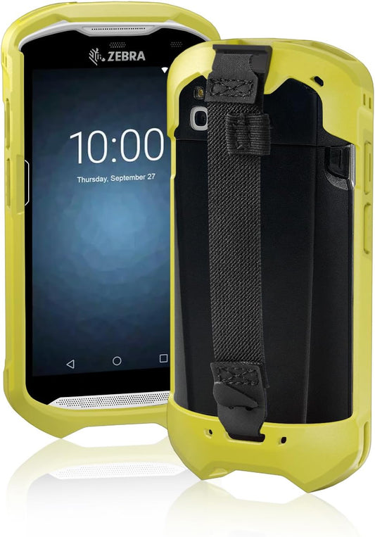 TC51 TC52 TC56 TC57 TC510K Case with Hand Strap - Protective & Ergonomic for Zebra Handheld Barcode Scanners SG-TC5X-EXO1-01 SG-TC5X-EXONHS-01 (Yellow)