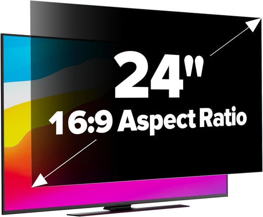 [2-Pack HD Computer Privacy Screen 24 inch, Upgraded Monitor Privacy Screen for 16:9 Widescreen Removable Anti Glare Computer Screen Cover and Blue Light UV-Blocking Screen Privacy Filter
