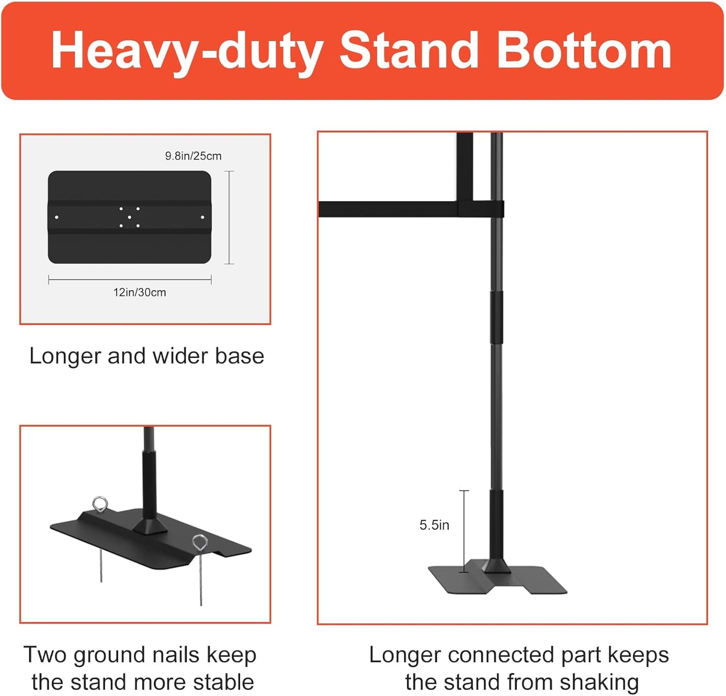 Upgrade Projector Screen Heavy-Duty Stand 100 inch Portable Projection Screen 16:9 4K HD Front Projections Movies Screen with Carry Bag for Indoor Outdoor Home Theater Backyard Cinema Travel