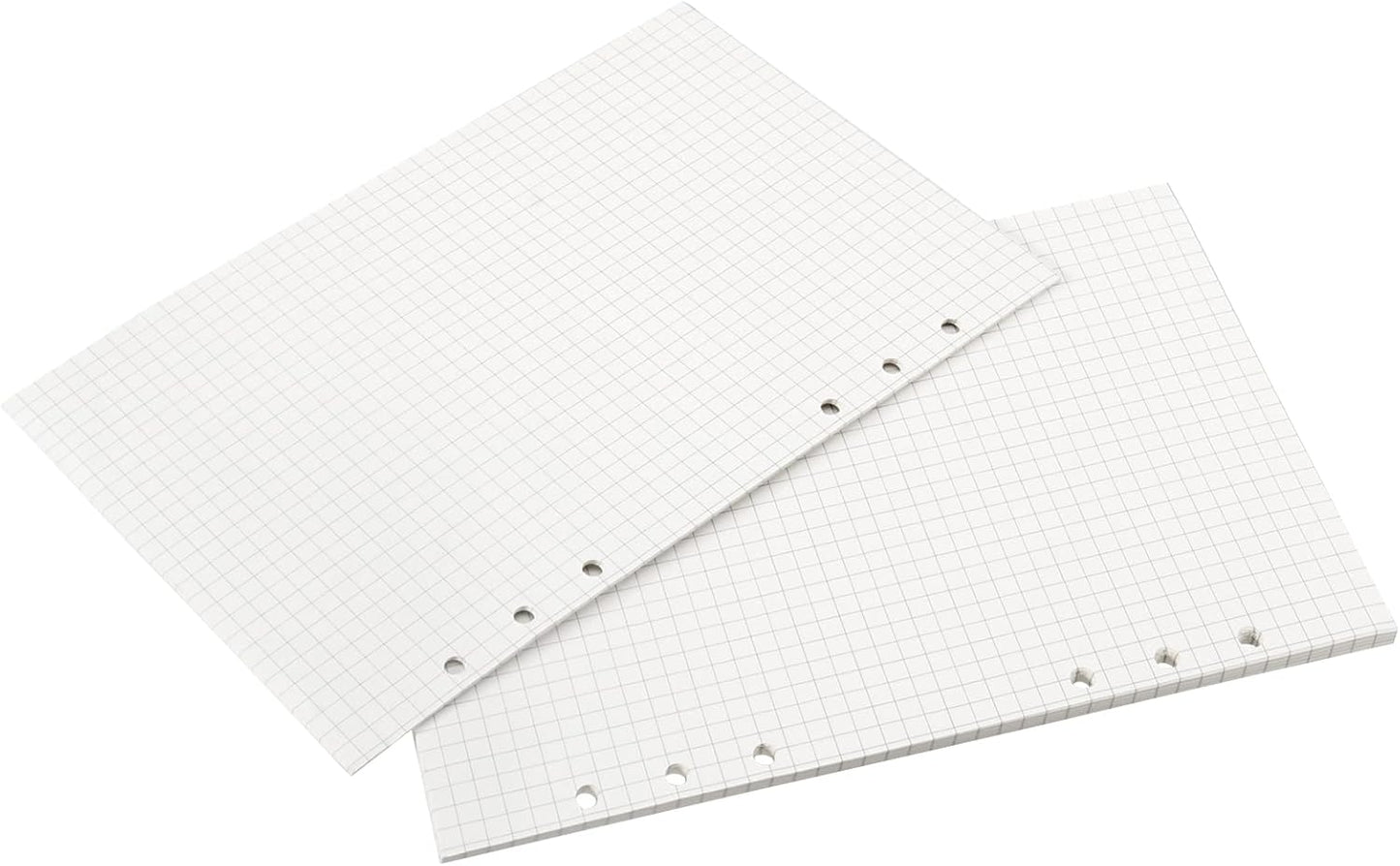 JAPCHET 800 Sheets A5 Grid Refill Paper Graph Paper Squared Grid Planner Insert 6 Hole Punched for 5.6 x 8.3 Inch Notebook, 100 Gsm