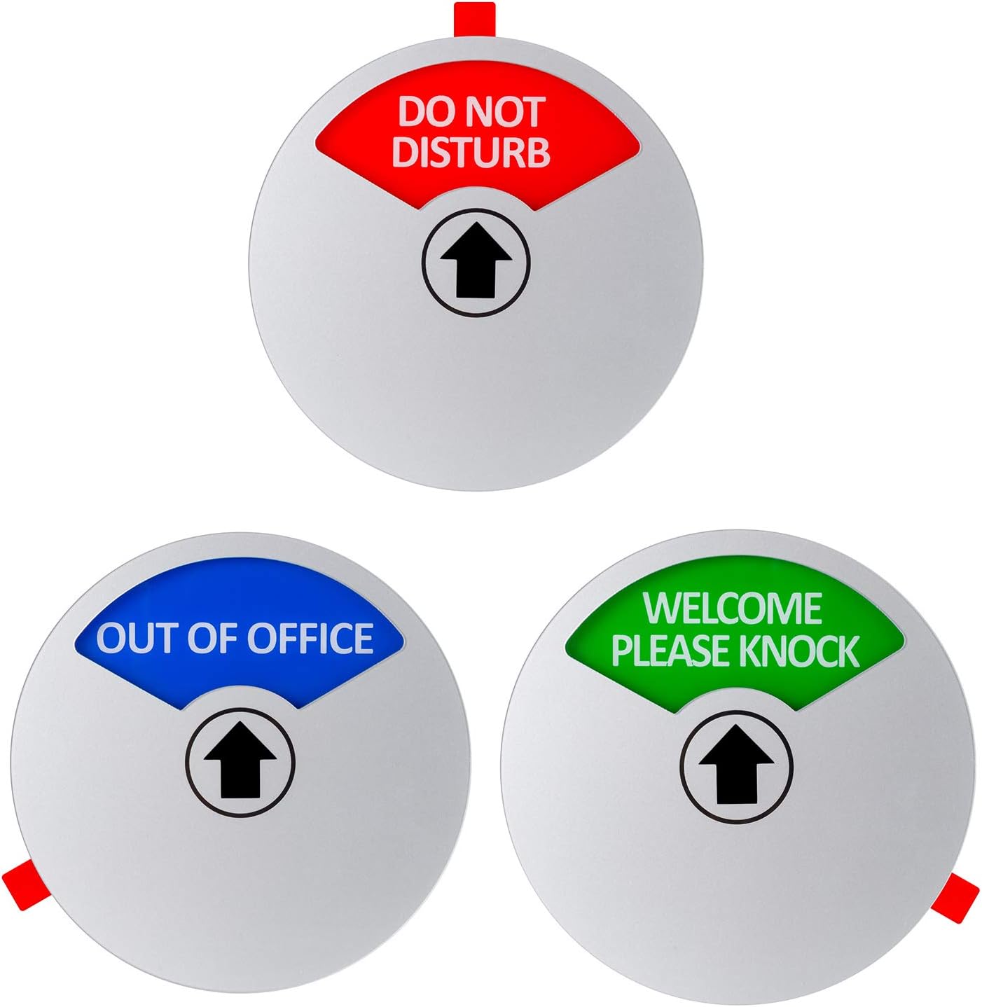 Kichwit Office Door Sign, Do Not Disturb, Out of Office, Welcome Please Knock, Privacy Sign for Offices, 5 Inch, Silver