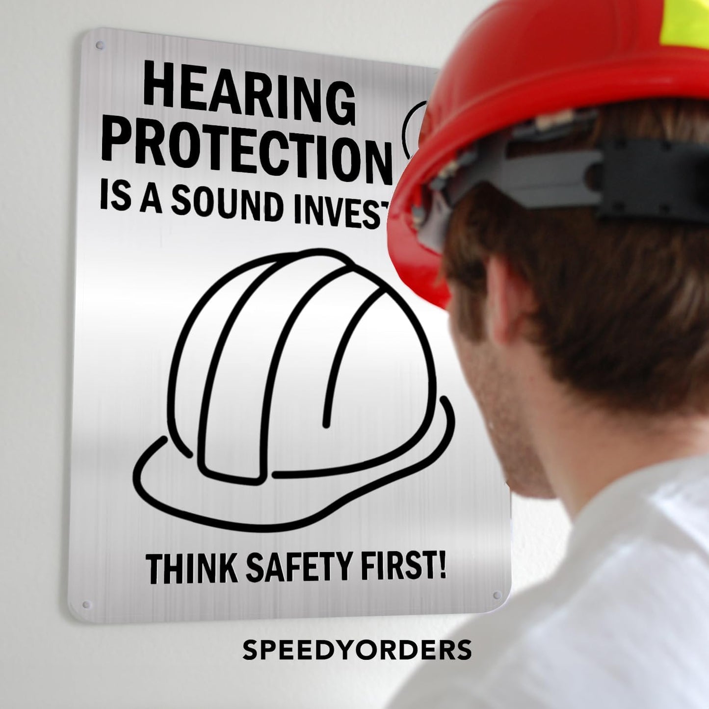 Custom Aluminum Business Signs, Personalized Outdoor Signs, Waterproof, Silver Brushed 20x20 In