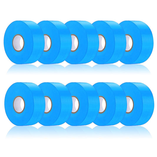 10 Pack Blue Flagging Tape, Non-Adhesive Plastic Ribbon Neon Marking Roll, 1inch*2000ft, Marking Tape for Tree Marking, Hunting, Boundaries and Hazardous Areas,Trail Marking
