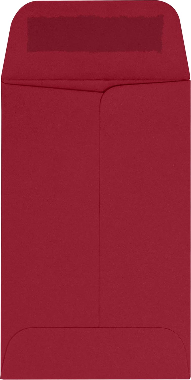 LUXPaper #1 Coin Envelopes | 2 1/4" x 3 1/2" | Garnet Red | 80lb. Text | 500 Qty
