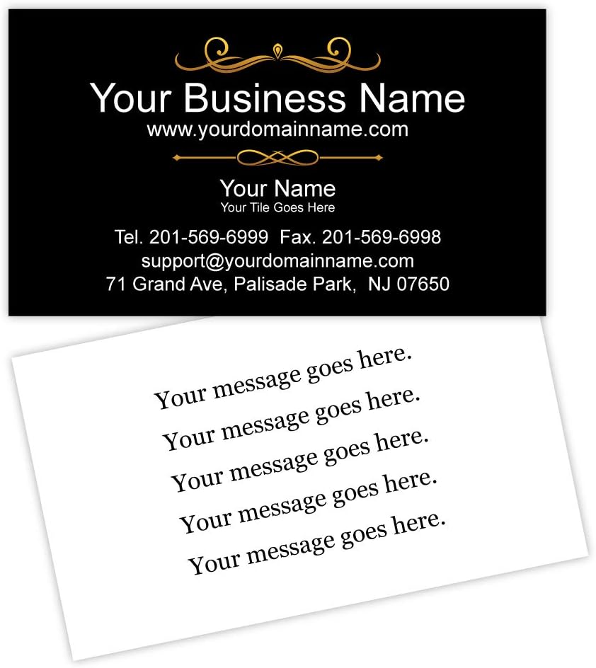Simple Custom Premium Business Cards, Available 100,250,500,1000pcs, Full color 2sides - Black front-White back, 16pt Cover Stock (350gsm-Thick paper), Made in The USA