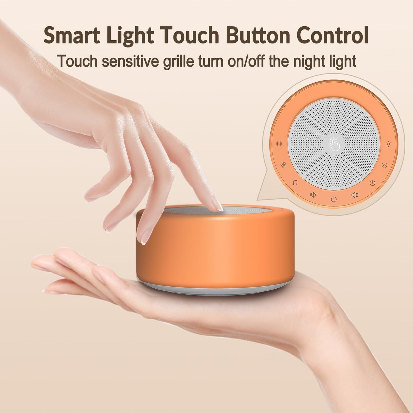 Nursery Lamp with Sound Machine, Mood Lighting, 7 Colors Night Light, 30 Soothing Sounds, White Noises for Baby, Adults. Timer, Plug in, Memory Function, Touch Control