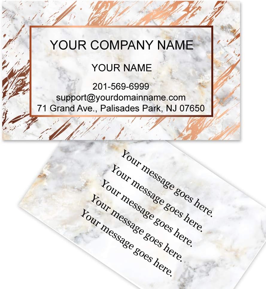 Custom Premium Business Cards, Full color - Marble (350gsm-Thick paper), Made in The USA (White)