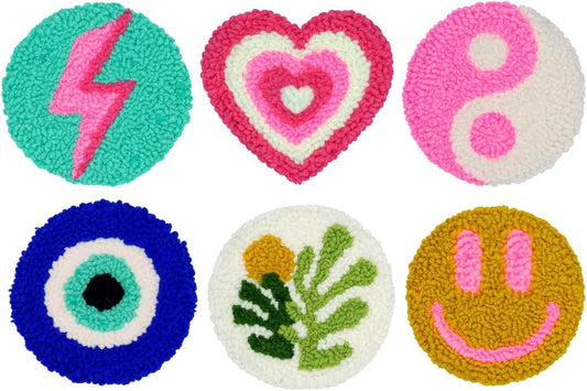 Mefatus Punch Needle Kit for Beginners Adults Kids Easy Punch Needle Embroidery Kit Tool Threader Fabric Hoop Yarn Rug Tufting Coaster Art and Crafts