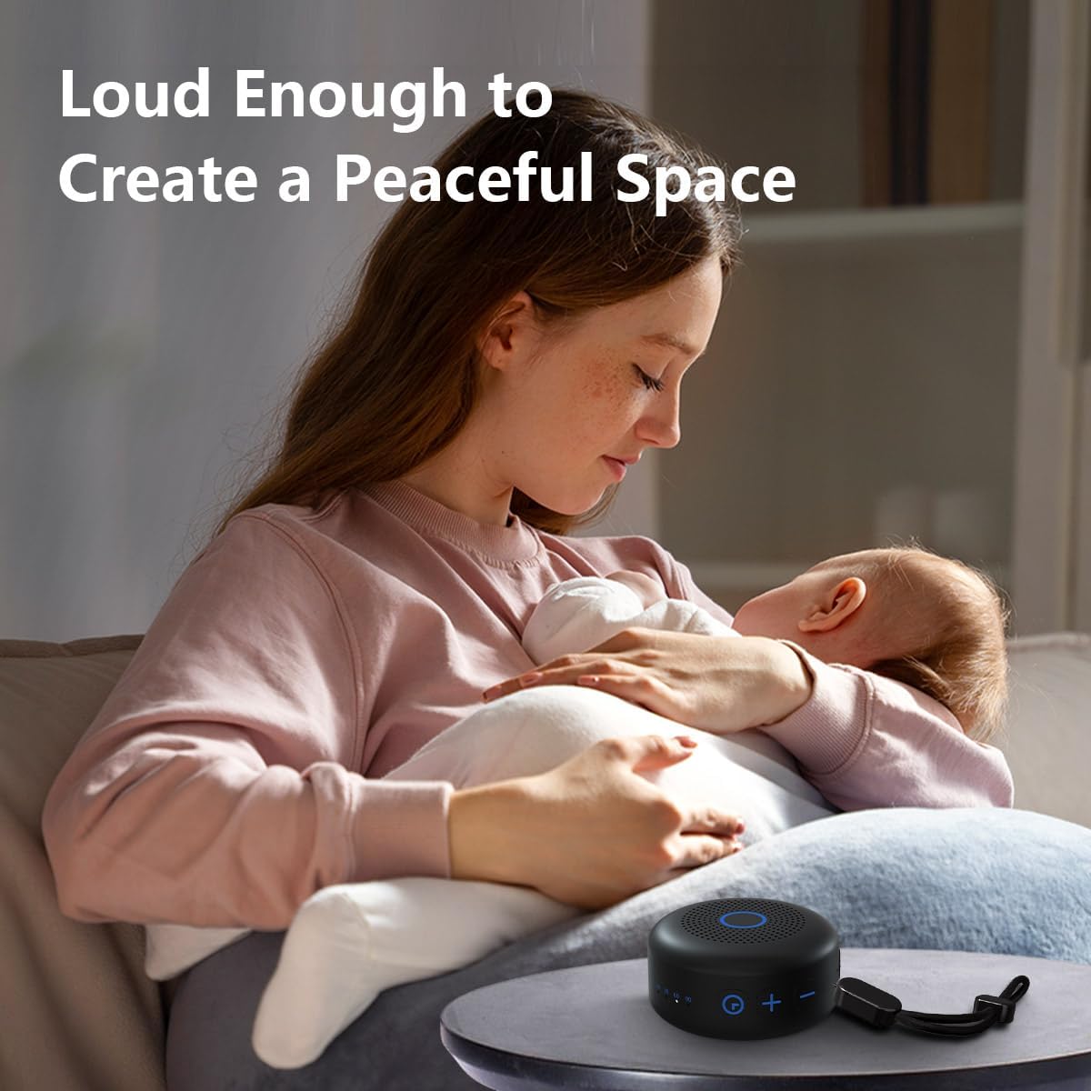 Sleepbox Portable White Noise Sound Machine 30 Soothing Sounds Rechargeable Battery Small for Travel 32 Volume Control Noise Canceling Sleep Machine Sound Therapy for Baby Kids Adults (Black)