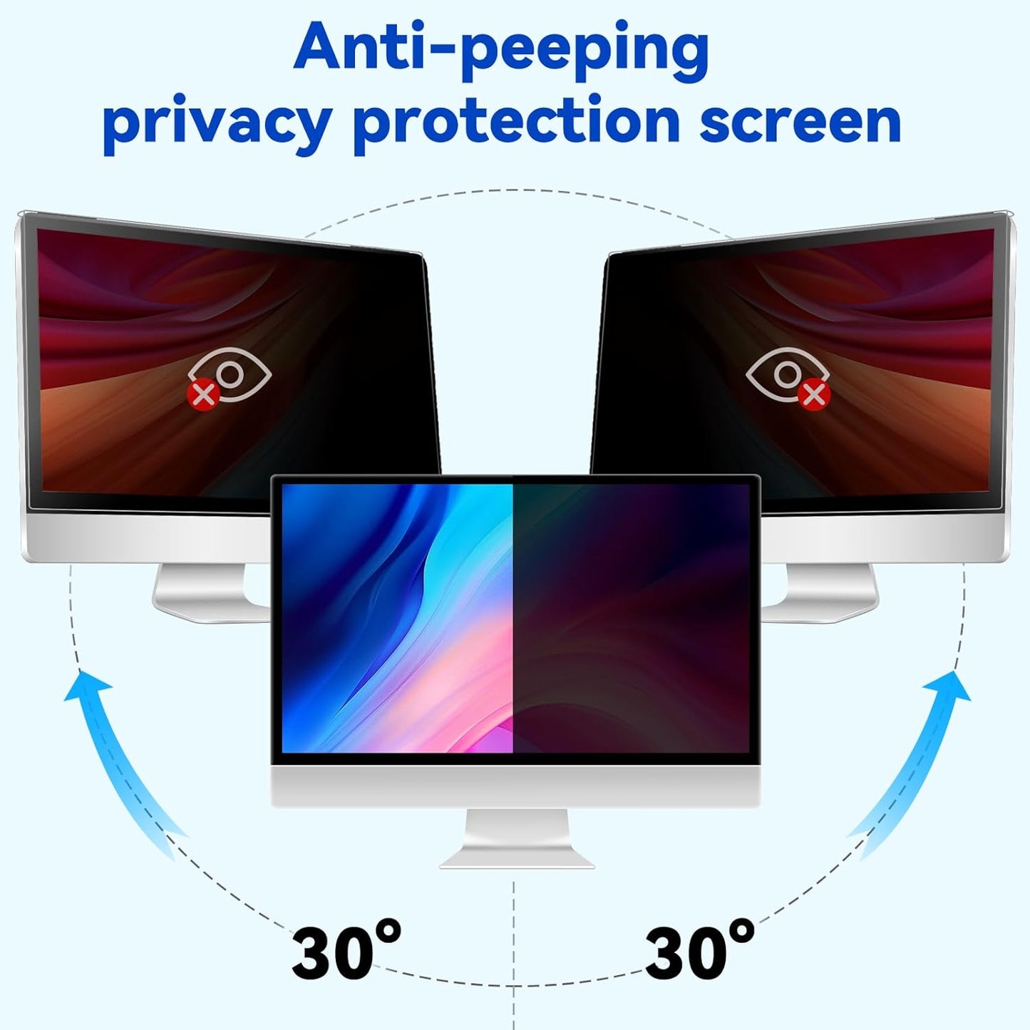 MOSISO 23-24 inch Computer Privacy Screen Protector for 16:9 Monitor, Eye Protection Frame Hanging Type Removable Anti-Scratch Acrylic Privacy Filter for Diagonal 23,23.6,23.8,24 inch PC Monitor