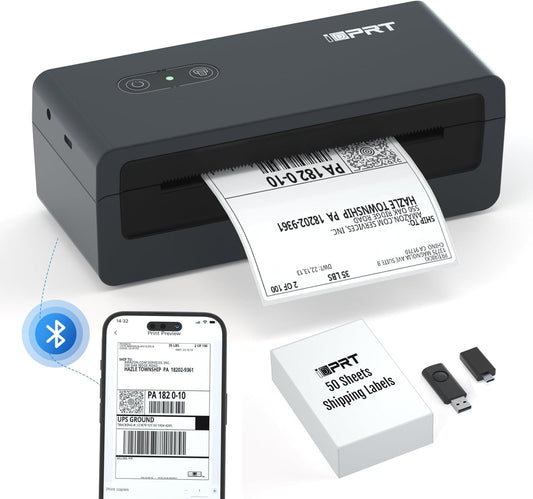 iDPRT Shipping Label Printer 4x6 Bluetooth Thermal Label Printer for Small Business and Shipping Package, Support Android, iPhone, Windows, macOS, Widely Used for Amazon, Shopify, Ebay