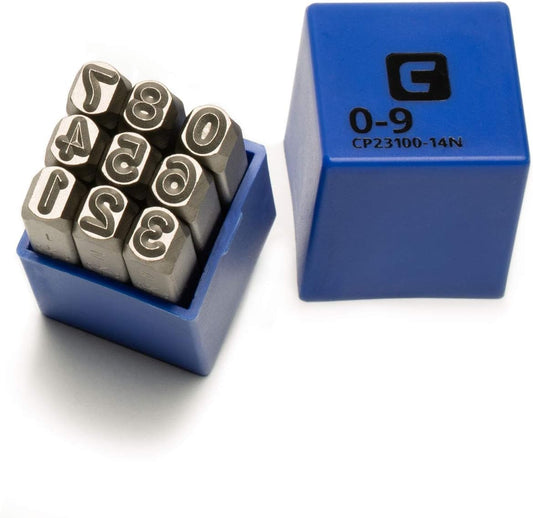 Capri Tools Professional 1/4 in. Number Stamp Set, 9-Piece