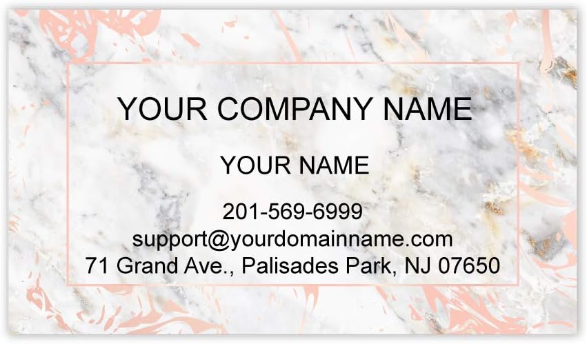 Custom Premium Business Cards, Full color - Marble (350gsm-Thick paper), Made in The USA (Pink)