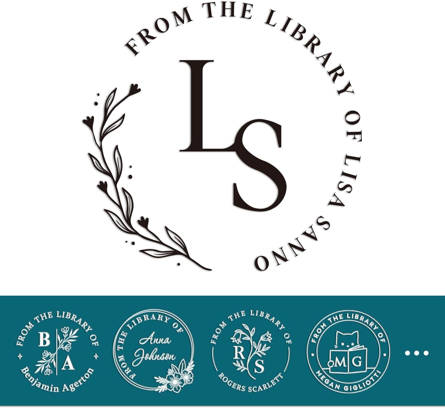 Book Embosser Personalized Monogram A-Z Series – 20 Initial Designs, Custom Book Embosser Gift for Teachers, Librarians, Couples