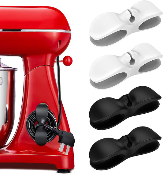 Cord Organizer for Appliances, 4PCS Upgraded Kitchen Appliance Cord Organizer Stick On, Wire Organizers, Cord Holders, Command Hooks, Cord Wrapper for Appliances, Pressure Cooker, Mixers