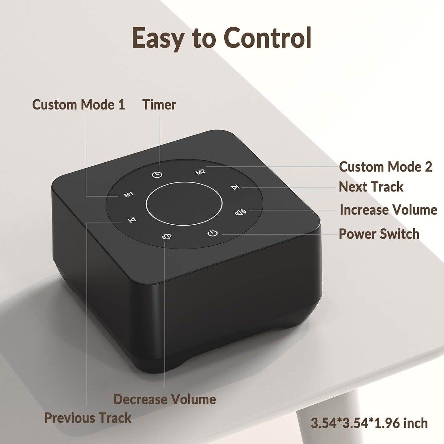 White Noise Sound Machine for Sleep 20 Soothing Sounds Noise Machine for 30 Level Volume 5 Timer Setting Favorite Setting Memory Function Touch Control Compact Portable for Adult/Baby (Black)