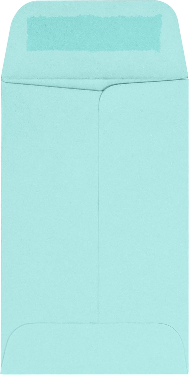 LUXPaper #1 Coin Envelopes | 2 1/4" x 3 1/2" | Seafoam Blue | 80lb. Text | 250 Qty