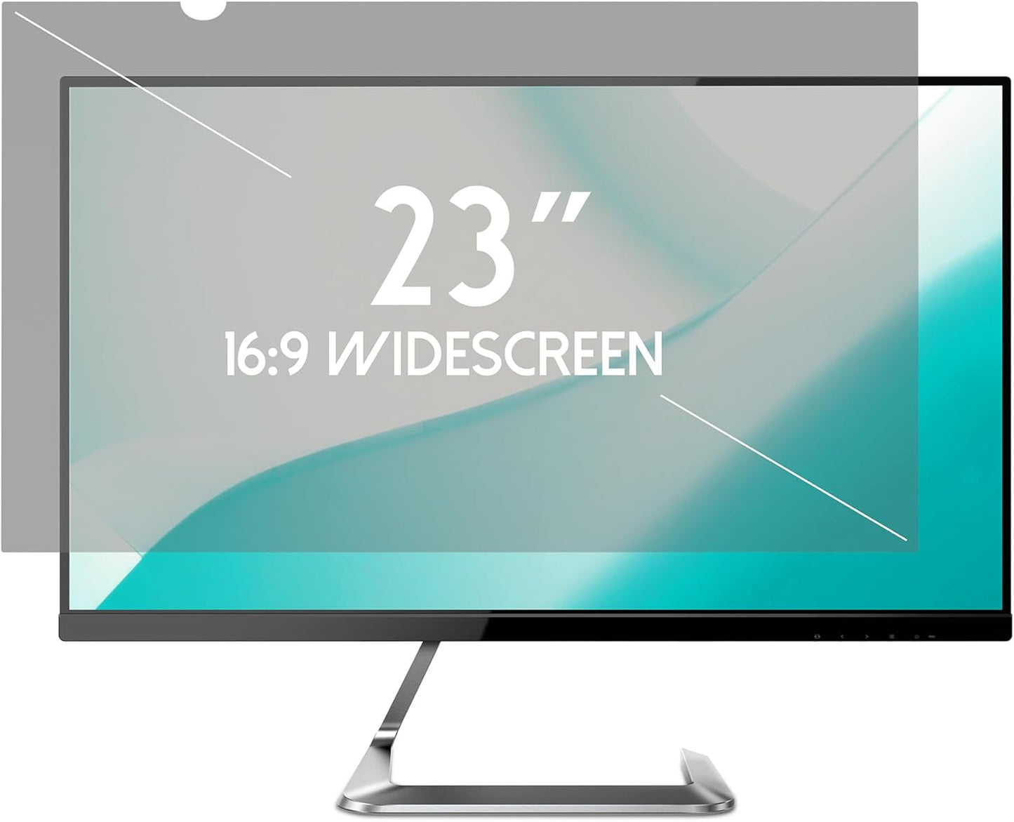 23 Inch Desktop Privacy Screen Shield for 16:9 Wide Monitor - Anti Glare Computer Privacy Screen Cover | Blue Light Blocking Screen Protector | Scratch Resistant UV Filter | Attachment Type