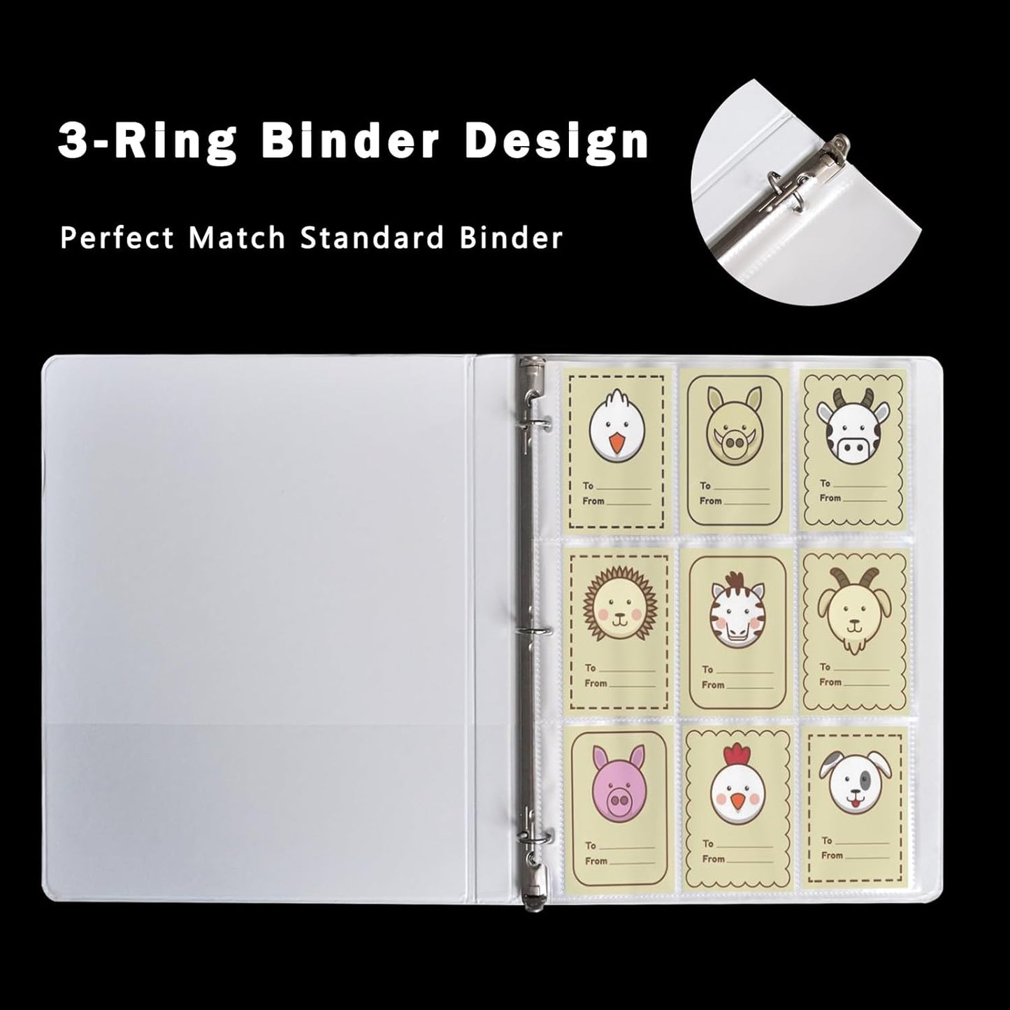 Seashell 50 Pack 900 Pockets Trading Card Binder Sleeves, 9-Pocket Double-Sided Sheets for 3 Ring Binder, Clear Page Protectors for Football, Baseball, Business Cards