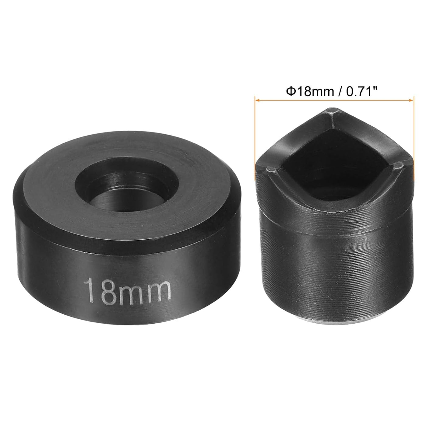 HARFINGTON Sheet Metal Punch Hole Punch 18mm Bearing Steel Precise Cutting Manual Knockout Kit with External Hex Shank for Metal Steel Plate Sink Stainless Steel, Black