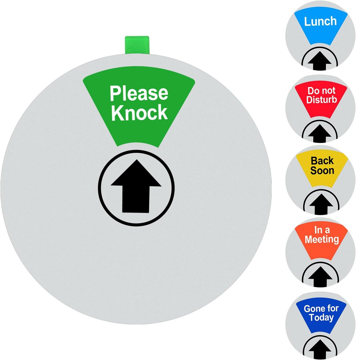 Kichwit Do Not Disturb Sign for Office Door, Lunch, Gone for Today, In a Meeting, Please Knock, Office Door Sign, 5", Silver