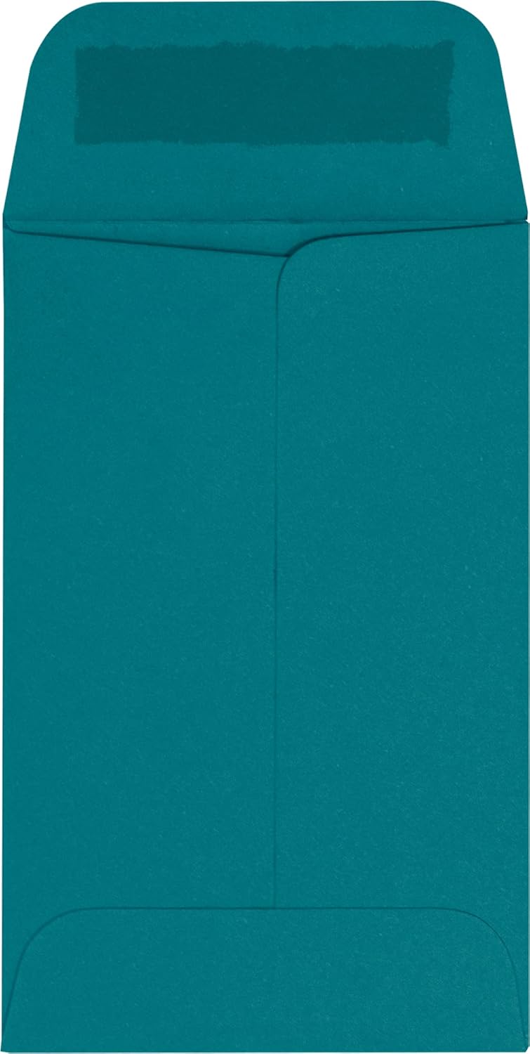 LUXPaper #1 Coin Envelopes | 2 1/4" x 3 1/2" | Teal | 80lb. Text | 500 Qty