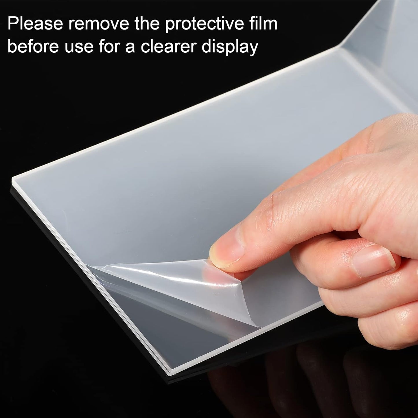 Yulejo 24 Pack Acrylic Sign Holder, Plastic Clear Table Display Holder Double Sided Menu Display Stands T Shaped Card Picture Frames for Office, Weddings, Meetings, Hotels (5 x 7 Inches)