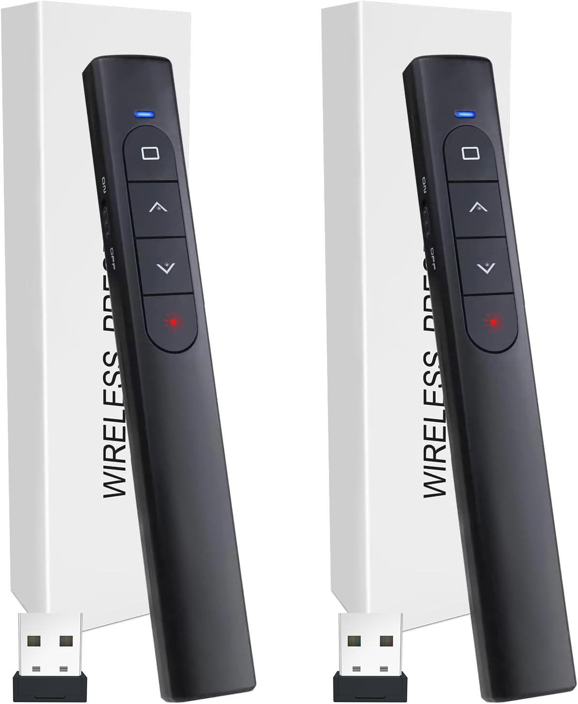 (2 Units) Wireless Presenter Remote, Presentation Clicker with Hyperlink & Volume Remote Control PowerPoint Office Presentation Clicker for Keynote/PPT/Mac/PC/Laptop