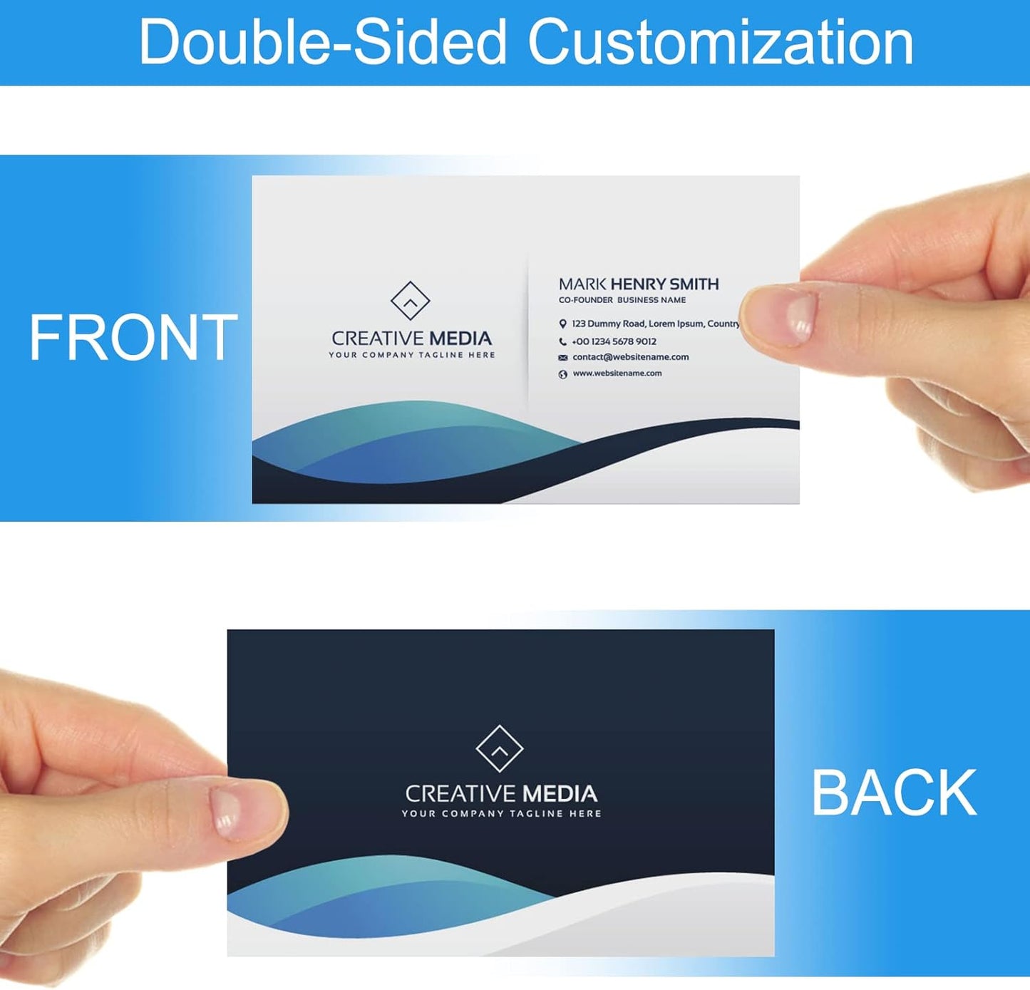 Custom Business Cards with Logo Personalized Double Side Printable Customize Business Cards 1000 500 200 100 for Small Business Women Men-Nails Artist Service