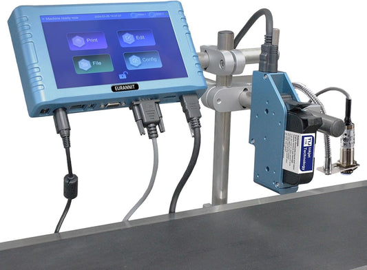 Automatic Inkjet Coding Machine for Production Line, 260E TIJ Inkjet Printer with 7” Touchable Screen for Date/Batch/QRCode/Barcode/Logo etc (1 Nozzle / 0.5 in)