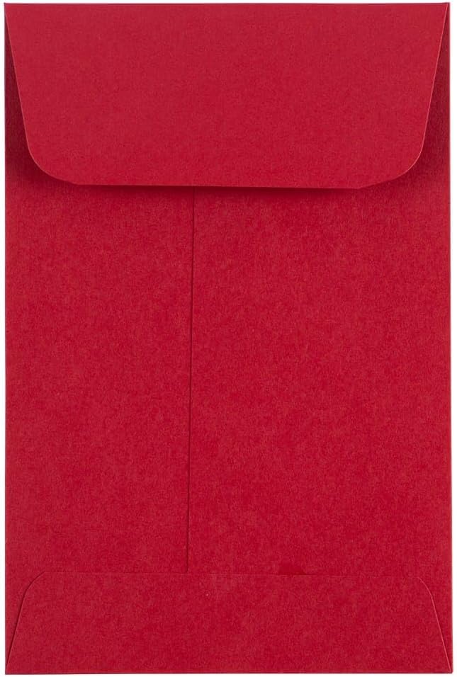 LUXPaper #4 Coin Envelopes | Peel & Press | 3'' x 4 1/2'' | Ruby Red | 80lb. Text | 50 Qty