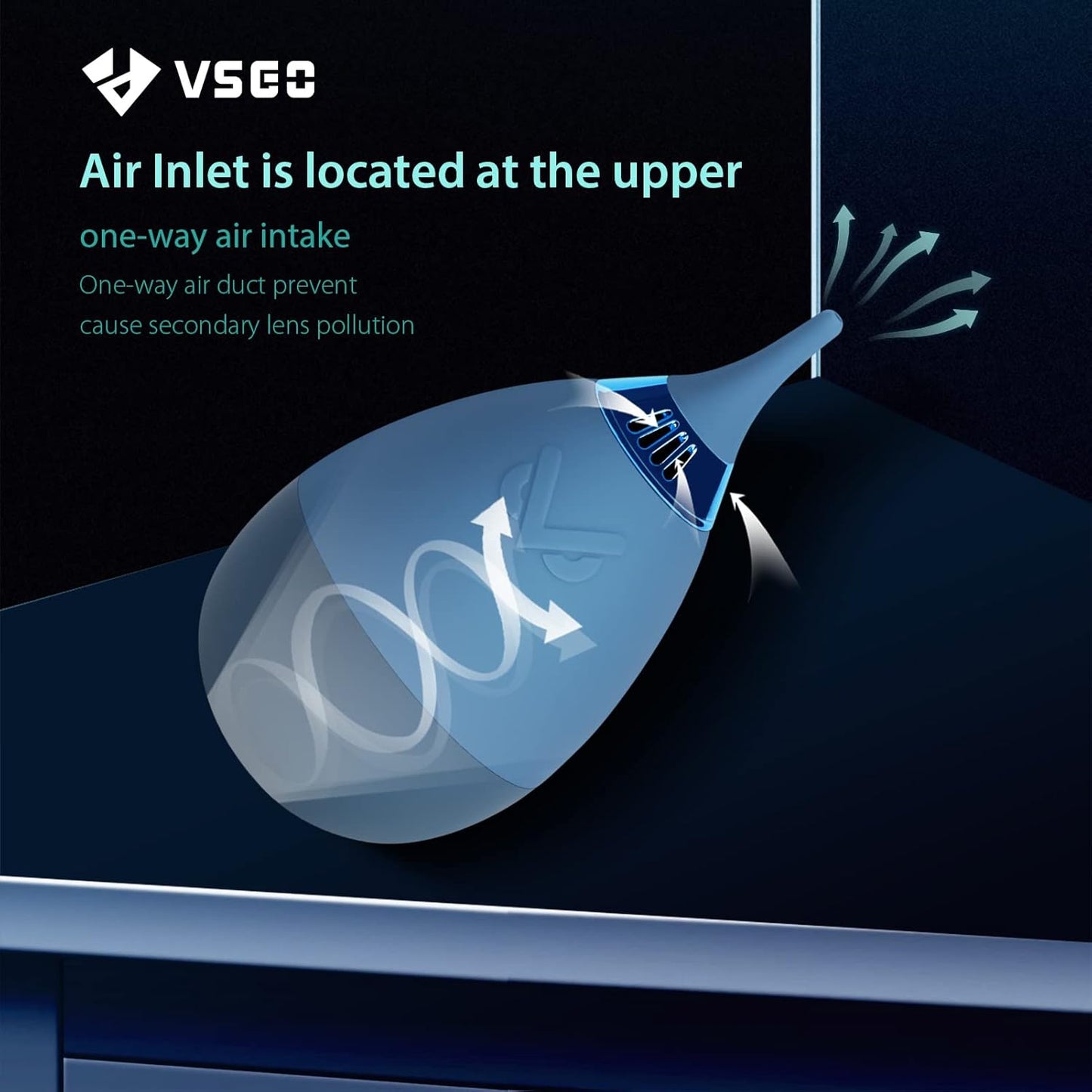 VSGO Camera Air Blower with Filter Compressed Air for for Nikon, Sony, Canon Lens and Sensor Cleaning, Tumbler Design Blue (V-B012E)