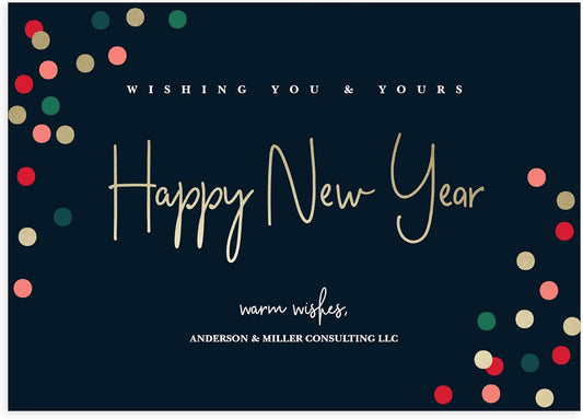 Let's Make Memories Personalized Business Christmas Cards with Envelopes - Premium Quality - 5x7-2025 Holiday Cards & White Envelopes - Festive Lights - 125 ct