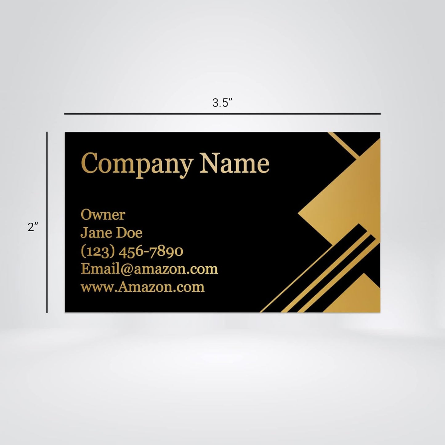 Personalized Gold Foil Black Business Cards 100 Pack - 3.5" x 2" Cards - 14 PT Thick Sturdy Cards - Unique Shiny Gold Foil - Made in the U.S.A. (Gold Luxury)