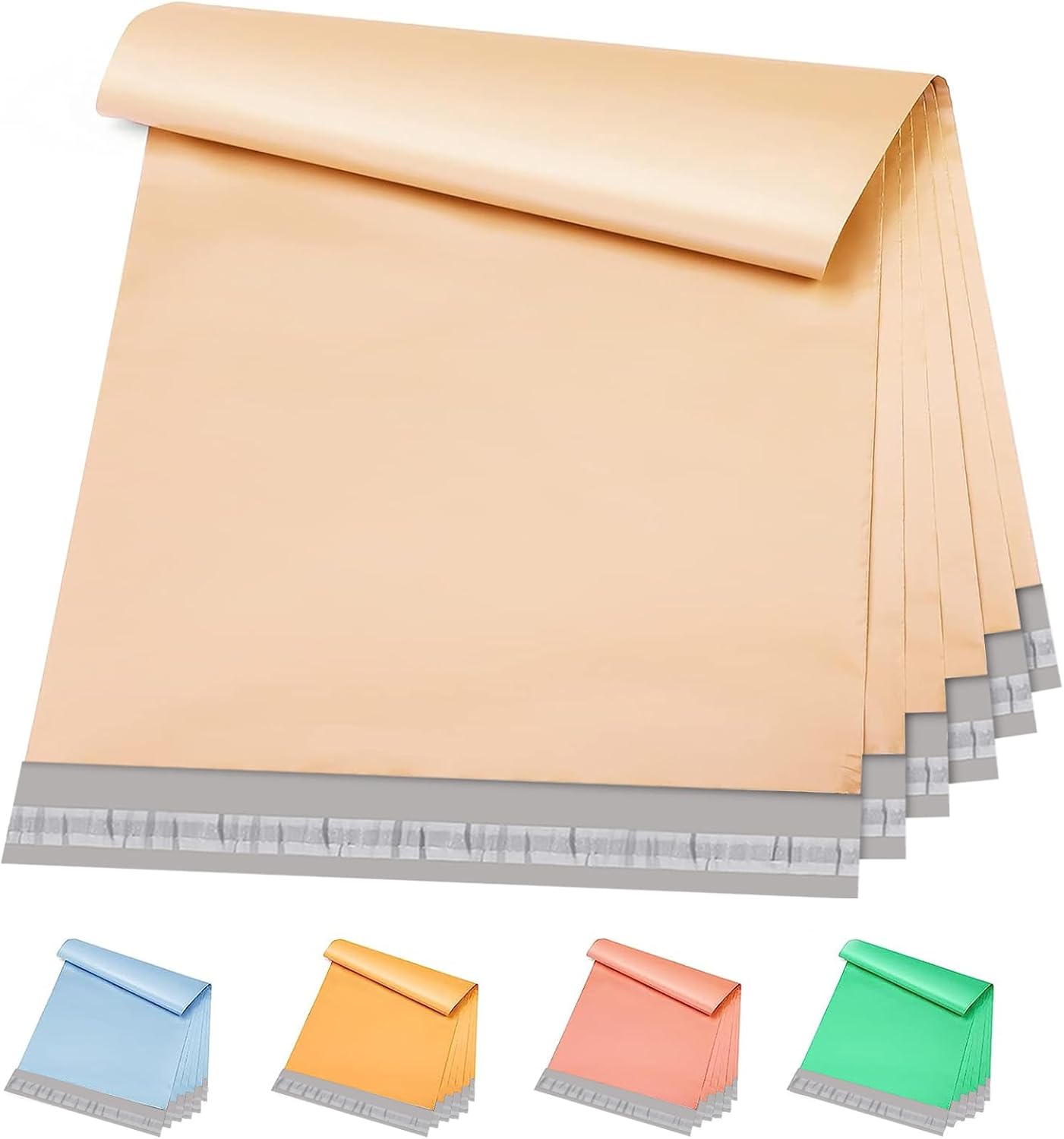 Metronic Poly Mailers 14.5x19 100 Pcs | Medium Size Shipping Bags for Clothes | Large Poly Mailer Bags, Shipping Envelopes, Mailing Bags for Small Business, Strong Adhensive Poly Bags Champagne