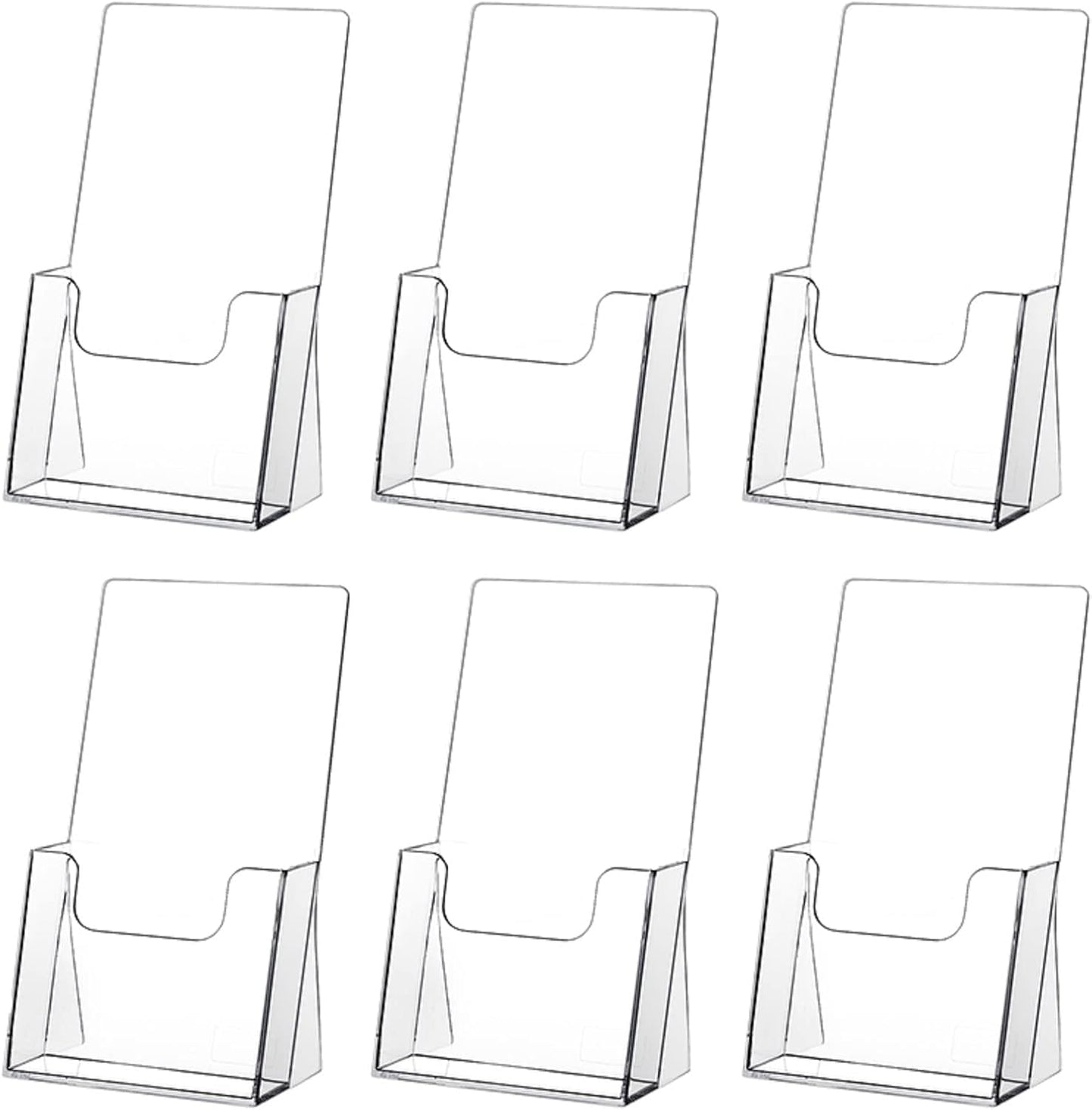 zavekia Acrylic Brochure Holder,6 packs Thicker Countertop Literature Holder Plastic Flyer Display Stand for Magazine (6 packs)