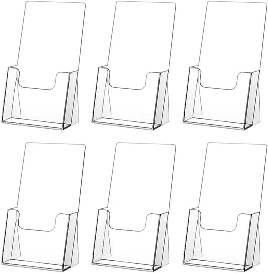 zavekia Acrylic Brochure Holder,6 packs Thicker Countertop Literature Holder Plastic Flyer Display Stand for Magazine (6 packs)