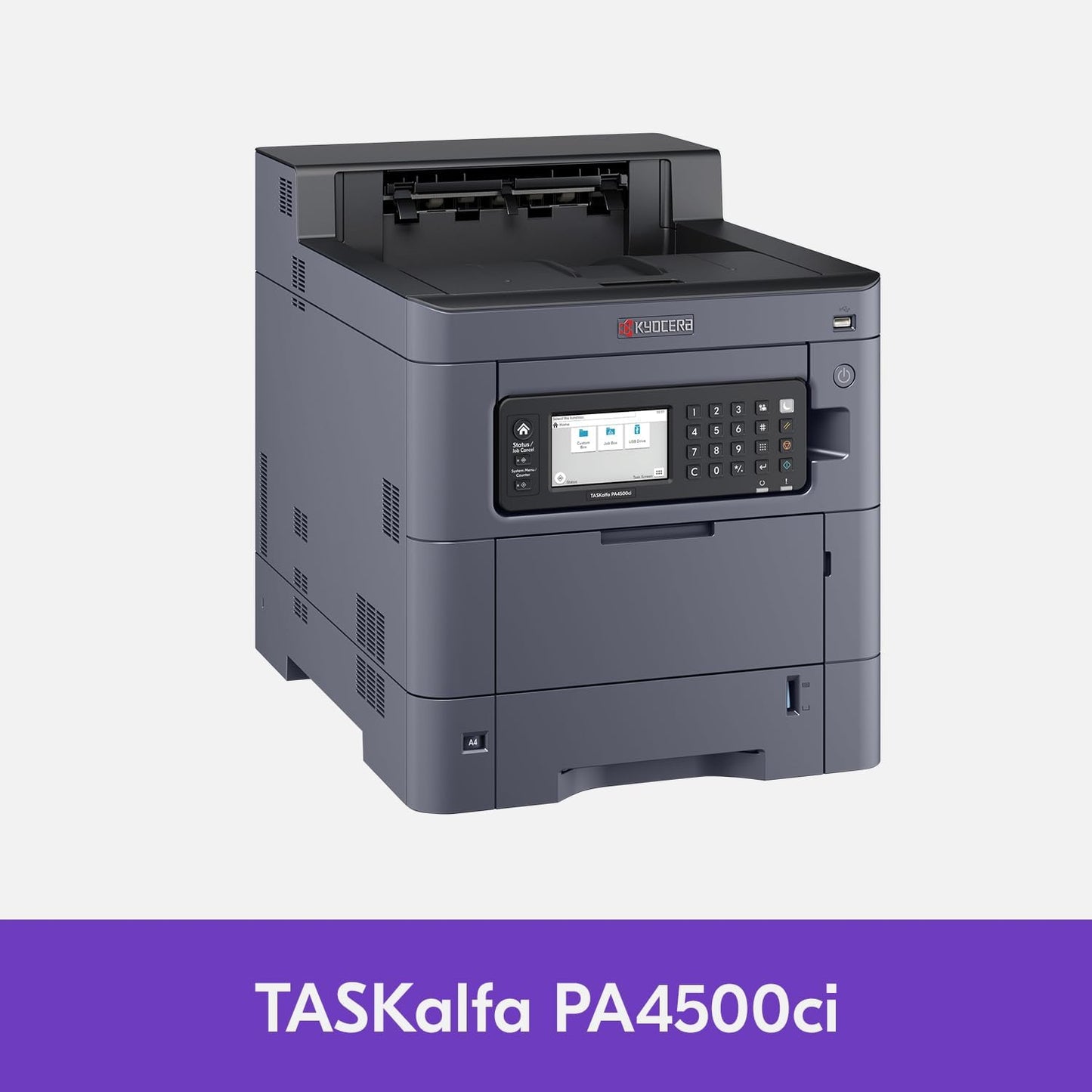 KYOCERA TASKalfa PA4500ci Color Laser Printer 47 ppm, 1200 dpi, Gigabit Ethernet & HyPAS Capable, 4.3 inch Touchscreen Panel, 650 Sheet Capacity