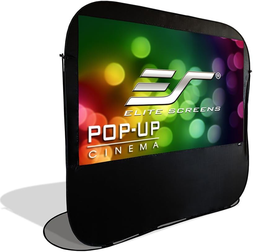 Elite Screens, Pop-Up Cinema 92-inch 16:9, SilkWhite 1.1 Gain, Portable Outdoor, Fast Folding Projector Screen, US Based Company 2-Year Warranty