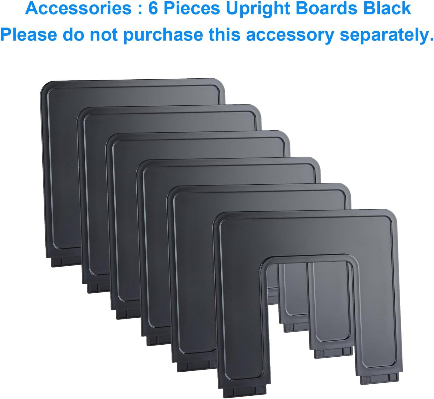 6 Pieces Upright Boards, Accessory Parts of Expandable File Folder Holder, Black