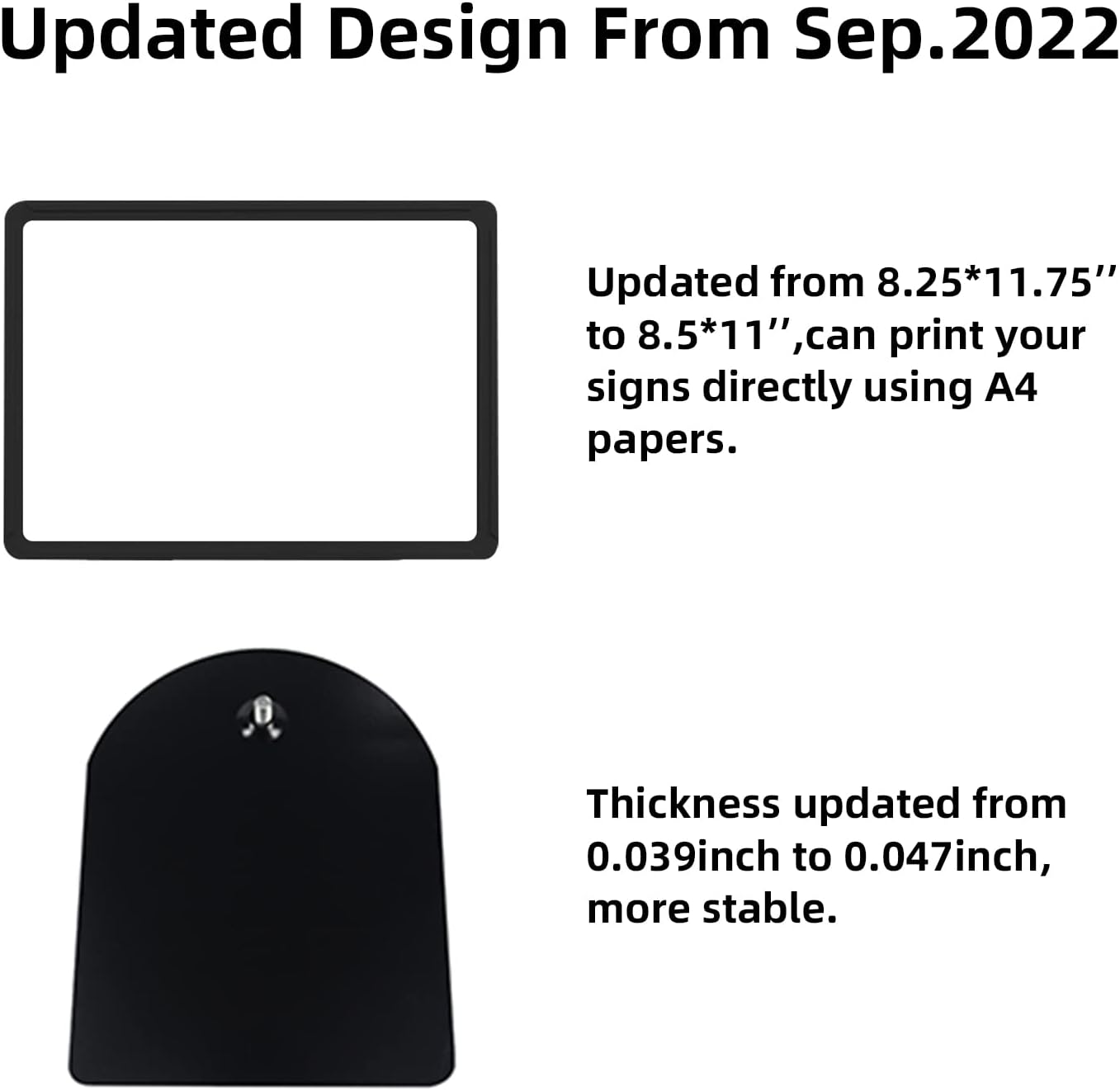 Sign Holder Stand,Sign Stand for Display,Adjustable Sign Holders For Table Top,Table Sign Holders 8.5 x 11,2 Packs,(Black, 39''height 2pcs)