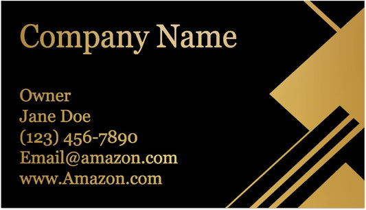 Personalized Gold Foil Black Business Cards 100 Pack - 3.5" x 2" Cards - 14 PT Thick Sturdy Cards - Unique Shiny Gold Foil - Made in the U.S.A. (Gold Luxury)