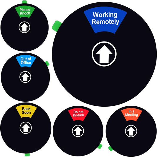 Kichwit 2 Pack Do Not Disturb Sign for Office Door, In a Meeting, Please Knock, Privacy Sign for Offices, 6 Inches, Black