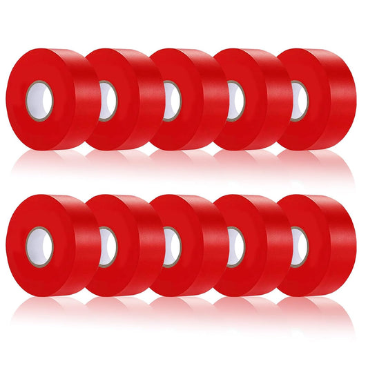 10 Pack Red Flagging Tape, Non-Adhesive Plastic Ribbon Neon Marking Roll, 1inch*2000ft, Marking Tape for Tree Marking, Hunting, Boundaries and Hazardous Areas,Trail Marking