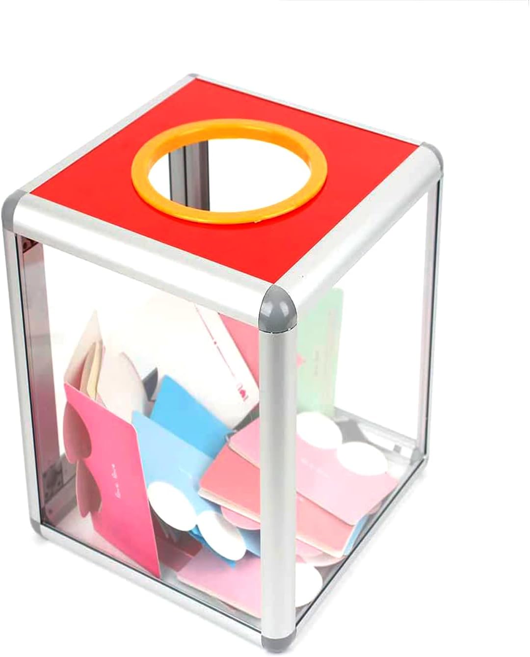 KAFENDA Desktop Acrylic Donation Ballot Box for Fundraising / Suggestion Box (20x20x30cm)