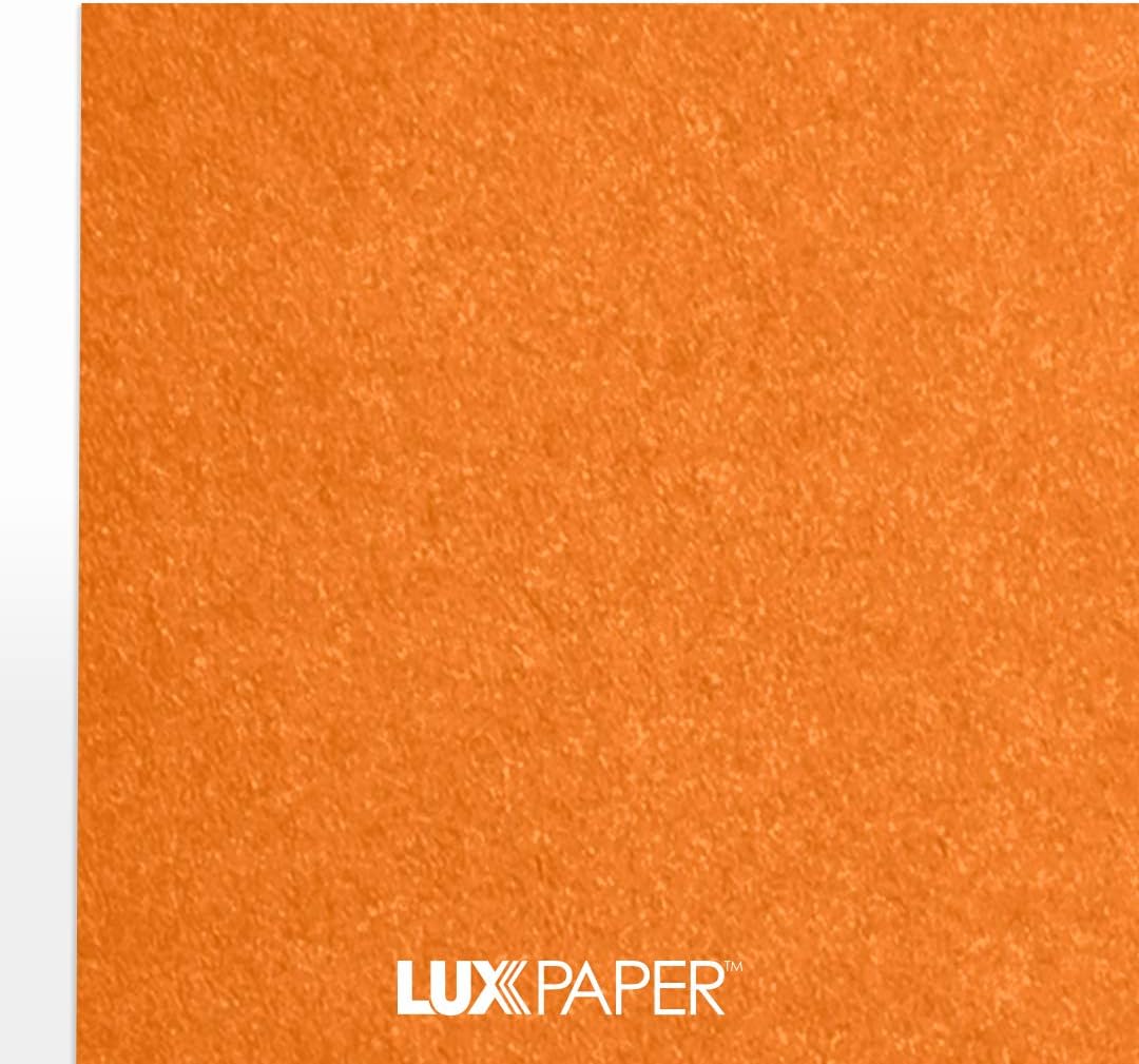LUXPaper 8.5” x 11” Paper for Crafts and Printing in Flame Metallic, Scrapbook and Office Supplies, 50 Pack (Orange)